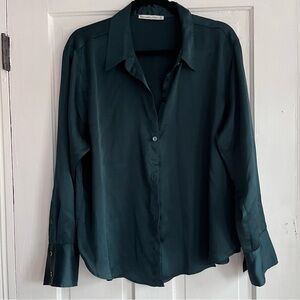 A&F Satin Green Women's Top